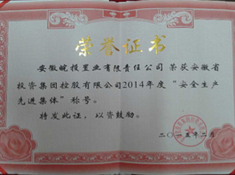 公司榮獲2014年度“安全生產(chǎn)先進(jìn)集體”稱號